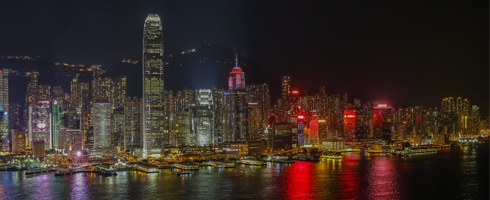 La ville de Hong Kong de nuit