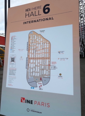 Logo sur le plan d’orientation du salon Wine Paris