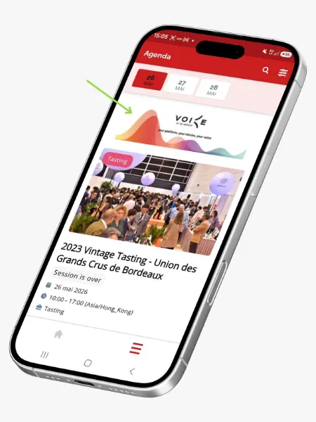 phone screen showing the banner in the academy programme