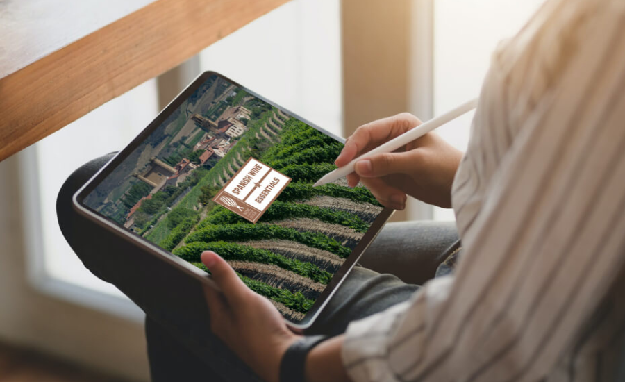 site internet espagnol dédié aux vins et depuis la tablette