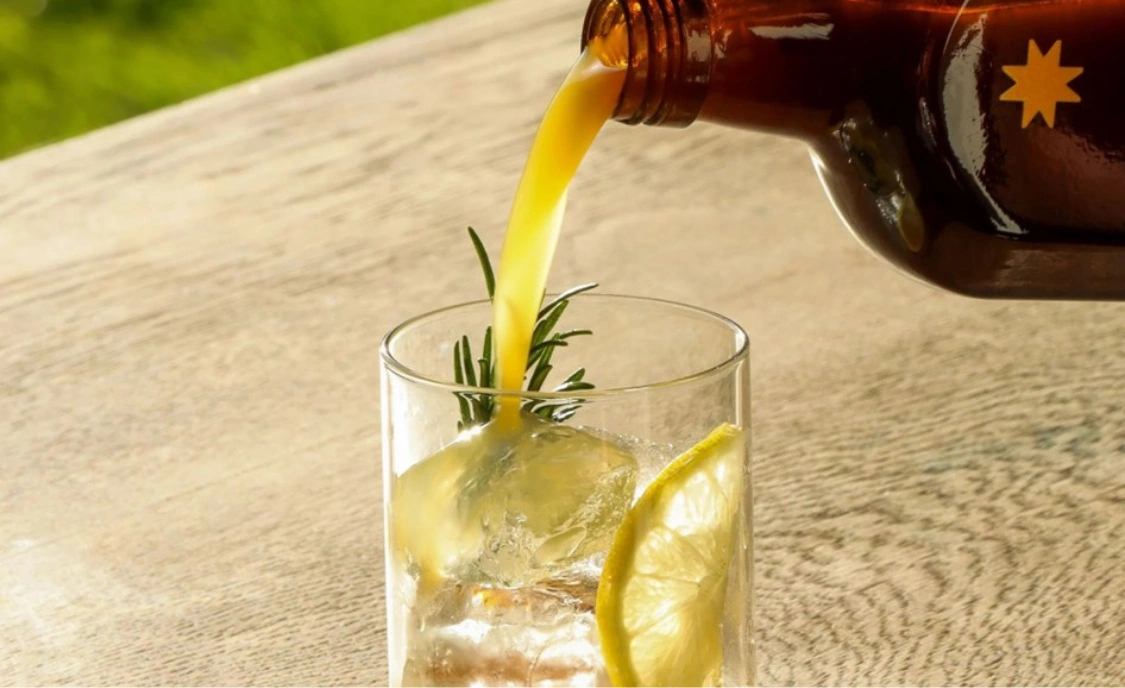 Pouring lemon juice