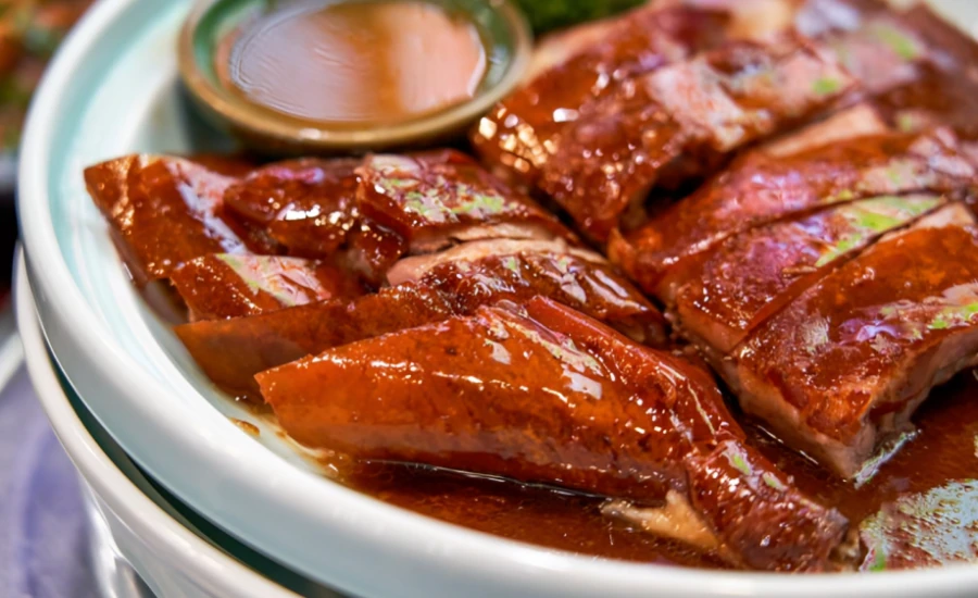Assiette de oie rôti, une recette chinoise