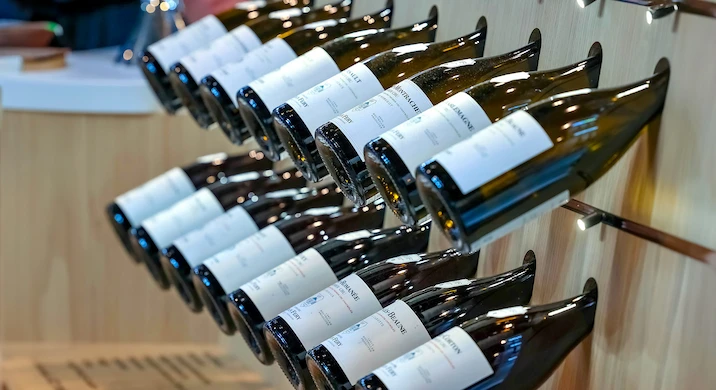 Many wine bottles stored