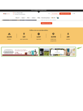 Website Wine Paris showing the premium banner location