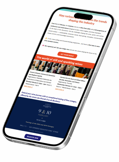 Banner on emailing on a phone
