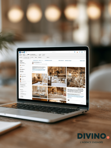 laptop showing a linkedin campaign