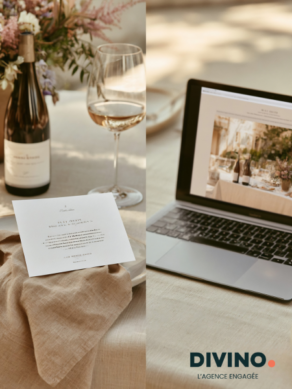 Paper invitation and a laptop