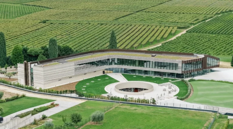Vue de haut du domaine de Monteleione pour l'oenotourisme