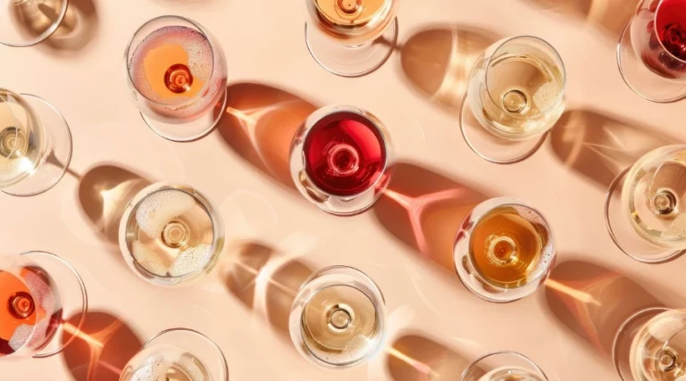 Verres de vins alignés